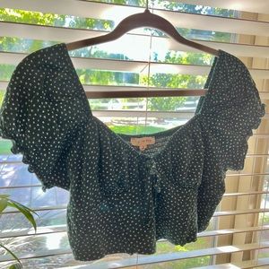 floral top! green/white